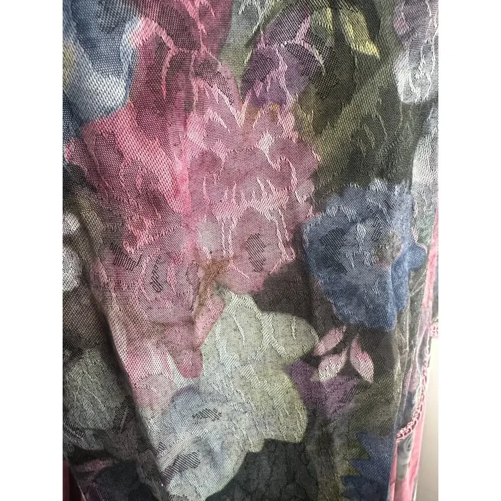 Vintage Unbranded Floral Peplum Dress Secretary Romantic Prairie Layered Size 16 - Picture 5 of 16